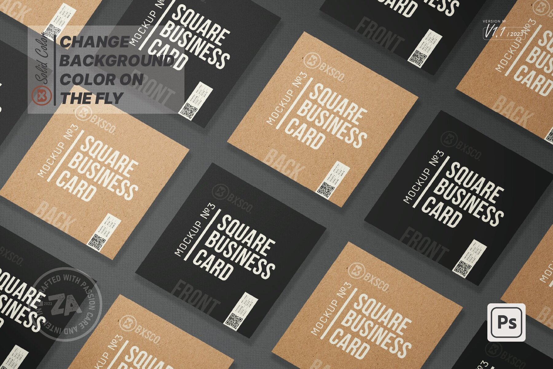 Square Business Card Mockup No  3 6