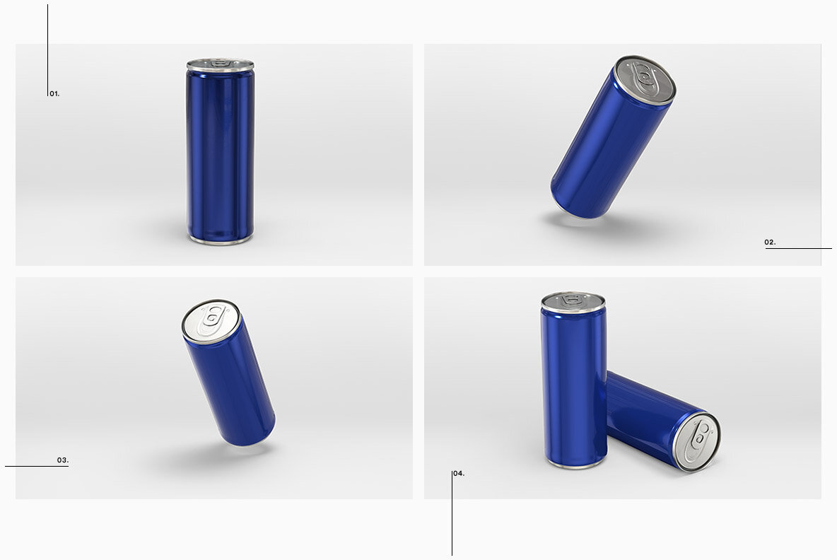 250ml Energy Drink Soda Can Mockup 4