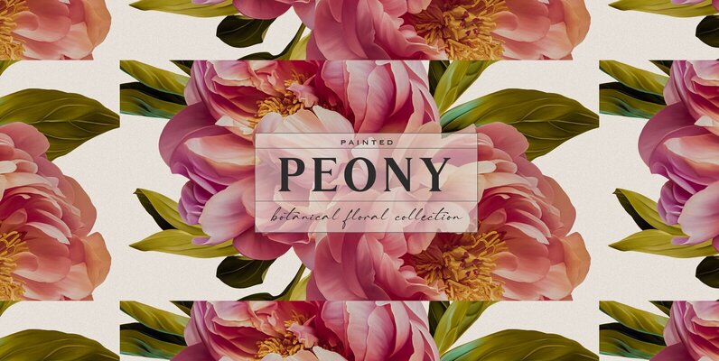 Peony Botanical Floral Collection