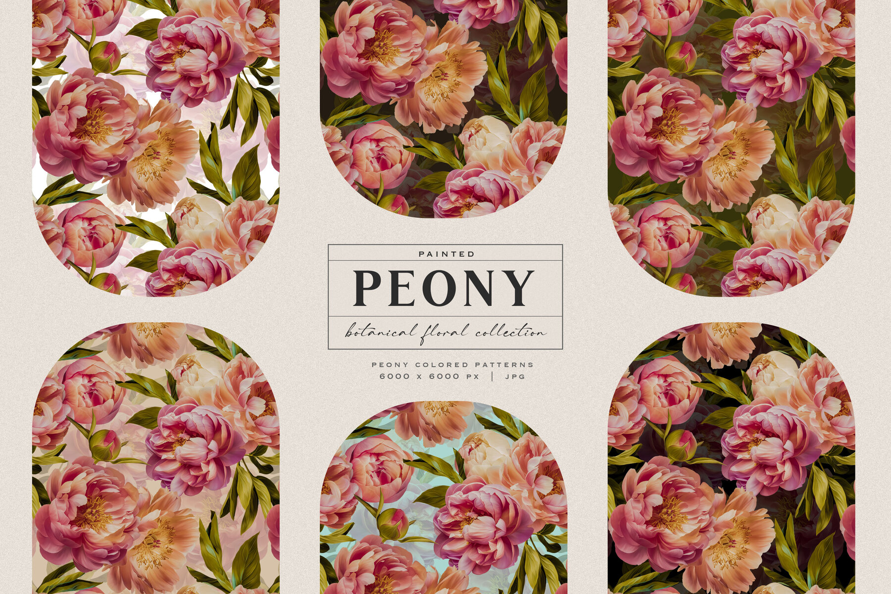 Peony Botanical Floral Collection 6