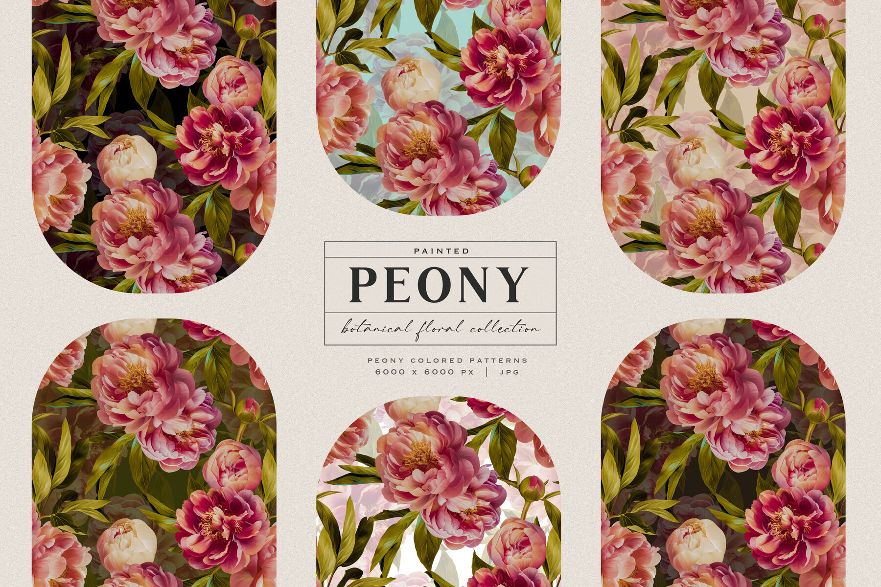 Peony Botanical Floral Collection 7