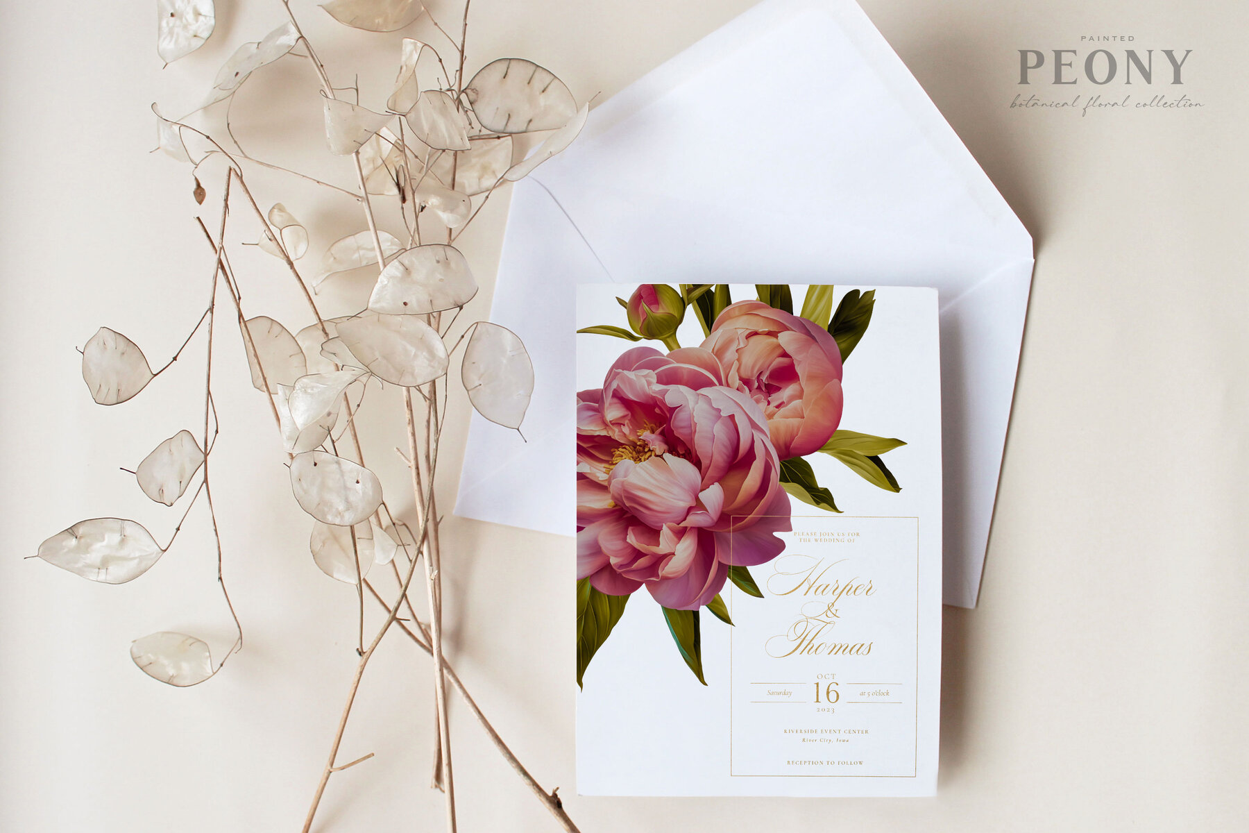 Peony Botanical Floral Collection 12