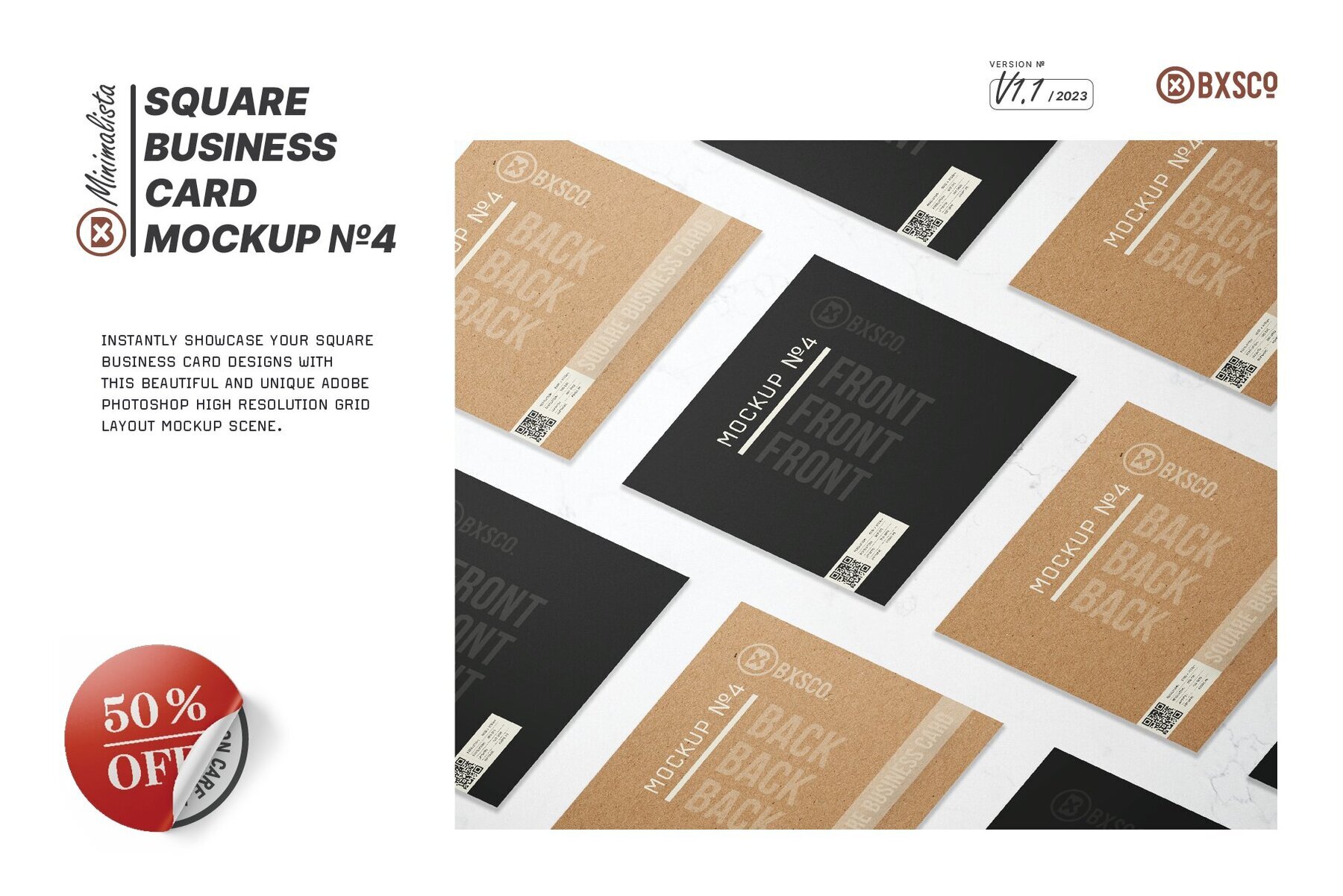 Square Business Card Mockup No  4 3