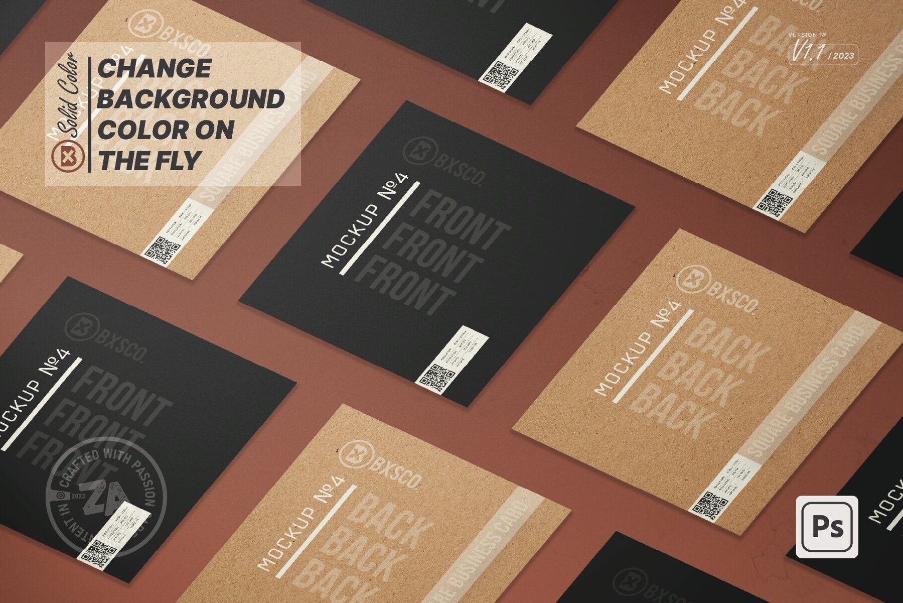 Square Business Card Mockup No  4 6