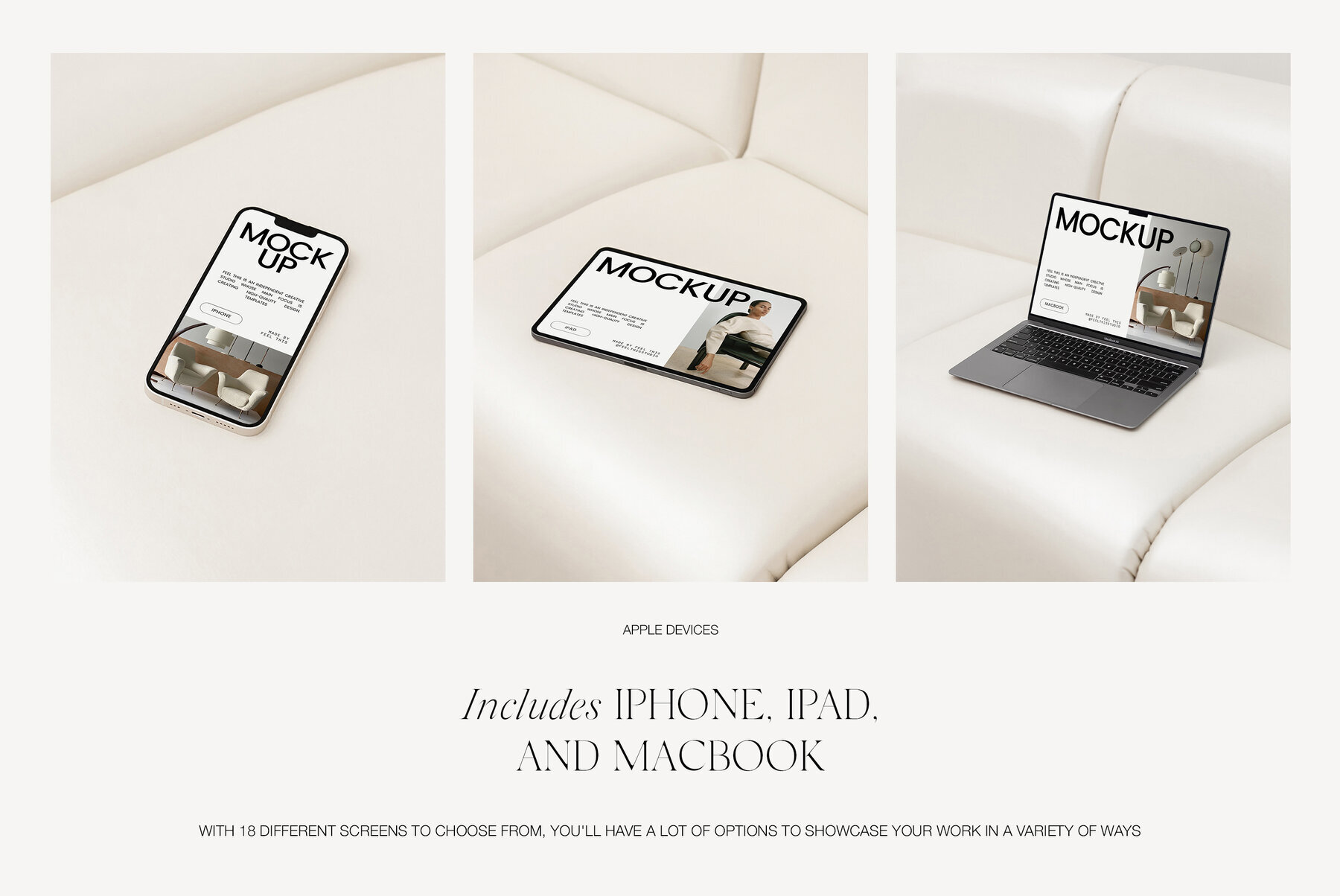 Apple Digital Devices Mockups Macbook Iphone Ipad for Photoshop 3