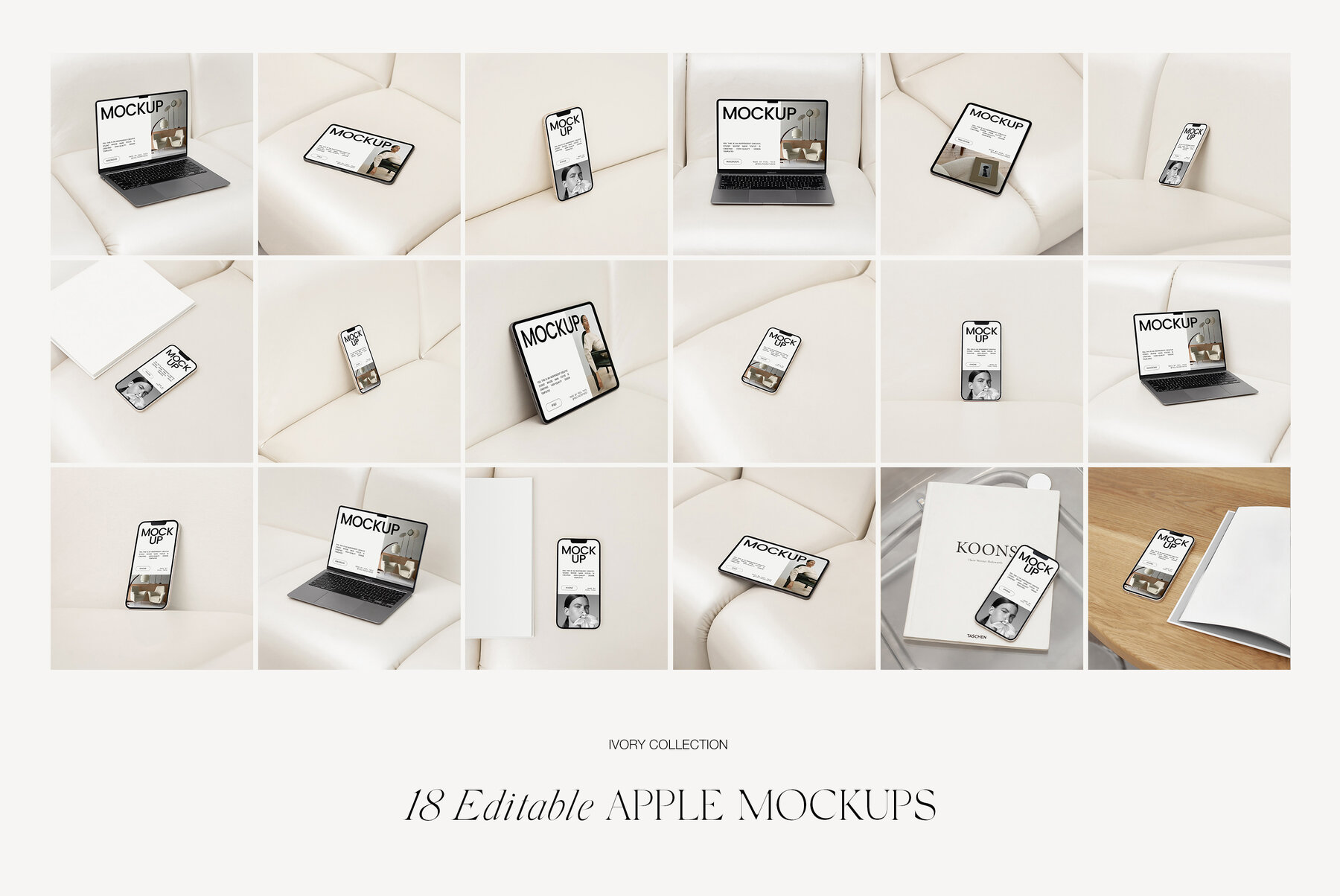 Apple Digital Devices Mockups Macbook Iphone Ipad for Photoshop 9