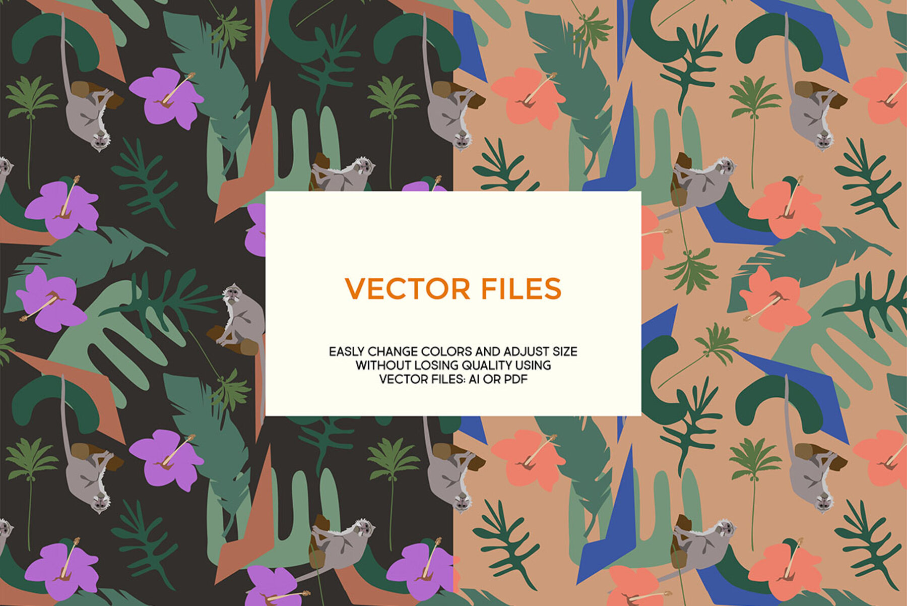 Vector Tropical Jungle Patterns Set 7