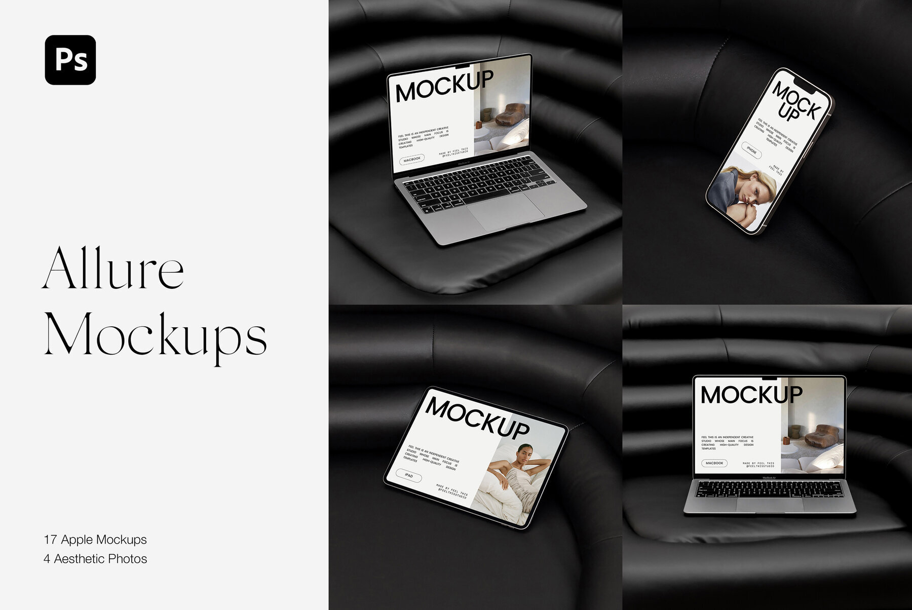 Apple Digital Devices Mockups Macbook Iphone Ipad for Photoshop 1