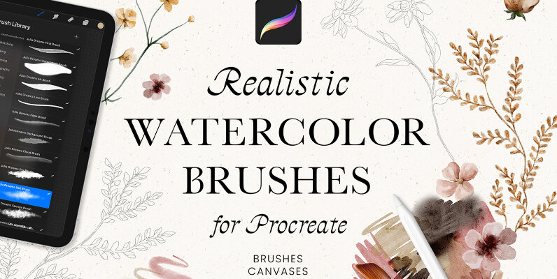 Realistic Watercolor Procreate Brushes