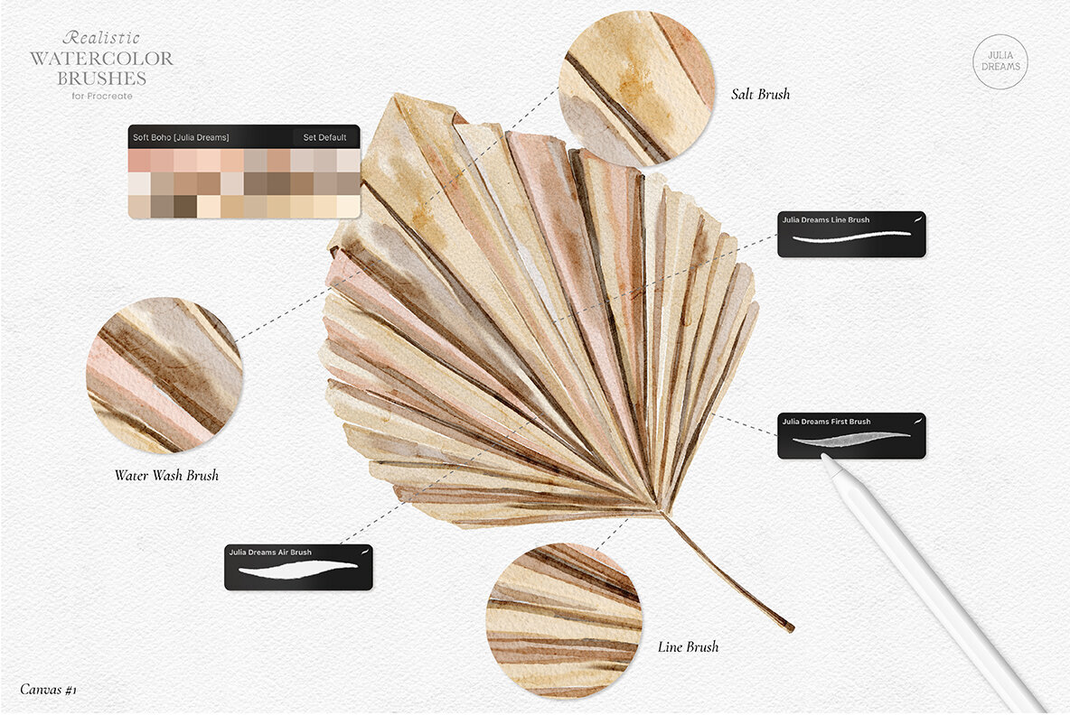 Realistic Watercolor Procreate Brushes 2