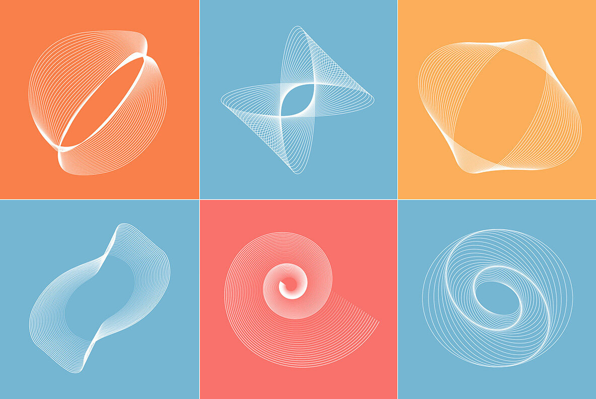 Abstract Twirls Elements Pack 4