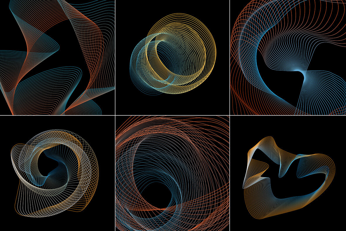 Abstract Twirls Elements Pack 7
