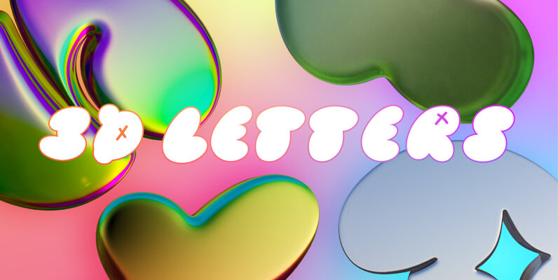 3D Letters PNG