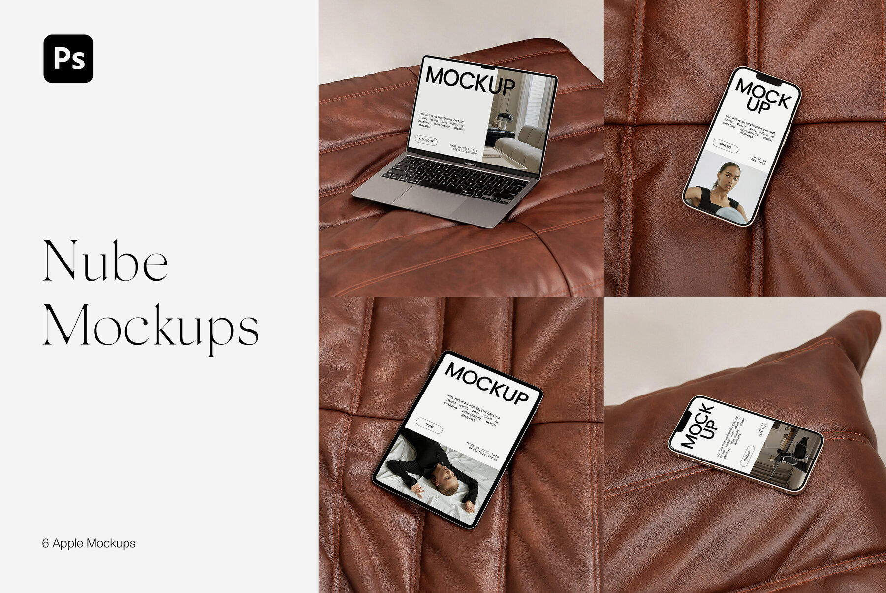 Apple Digital Devices Mockups Macbook Iphone Ipad for Photoshop 1