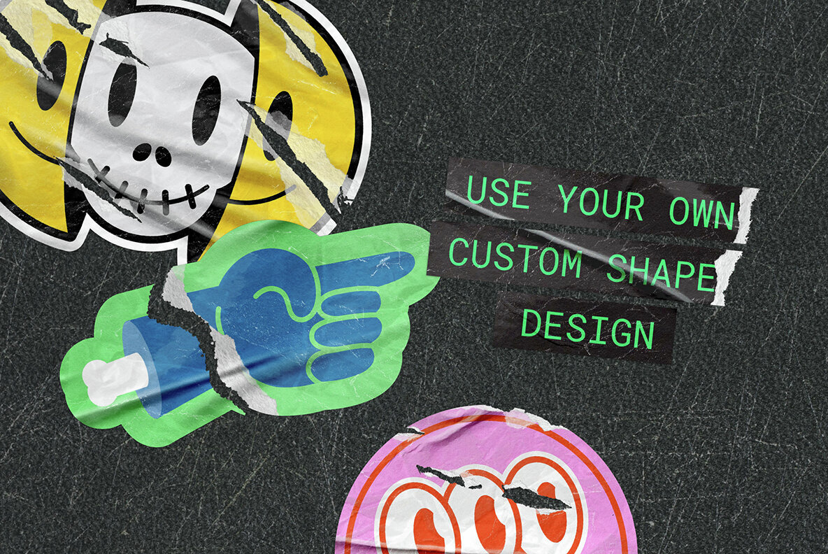 Ripped Sticker Mockup 2