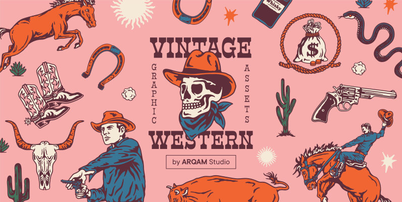 Vintage Western Graphic Assets