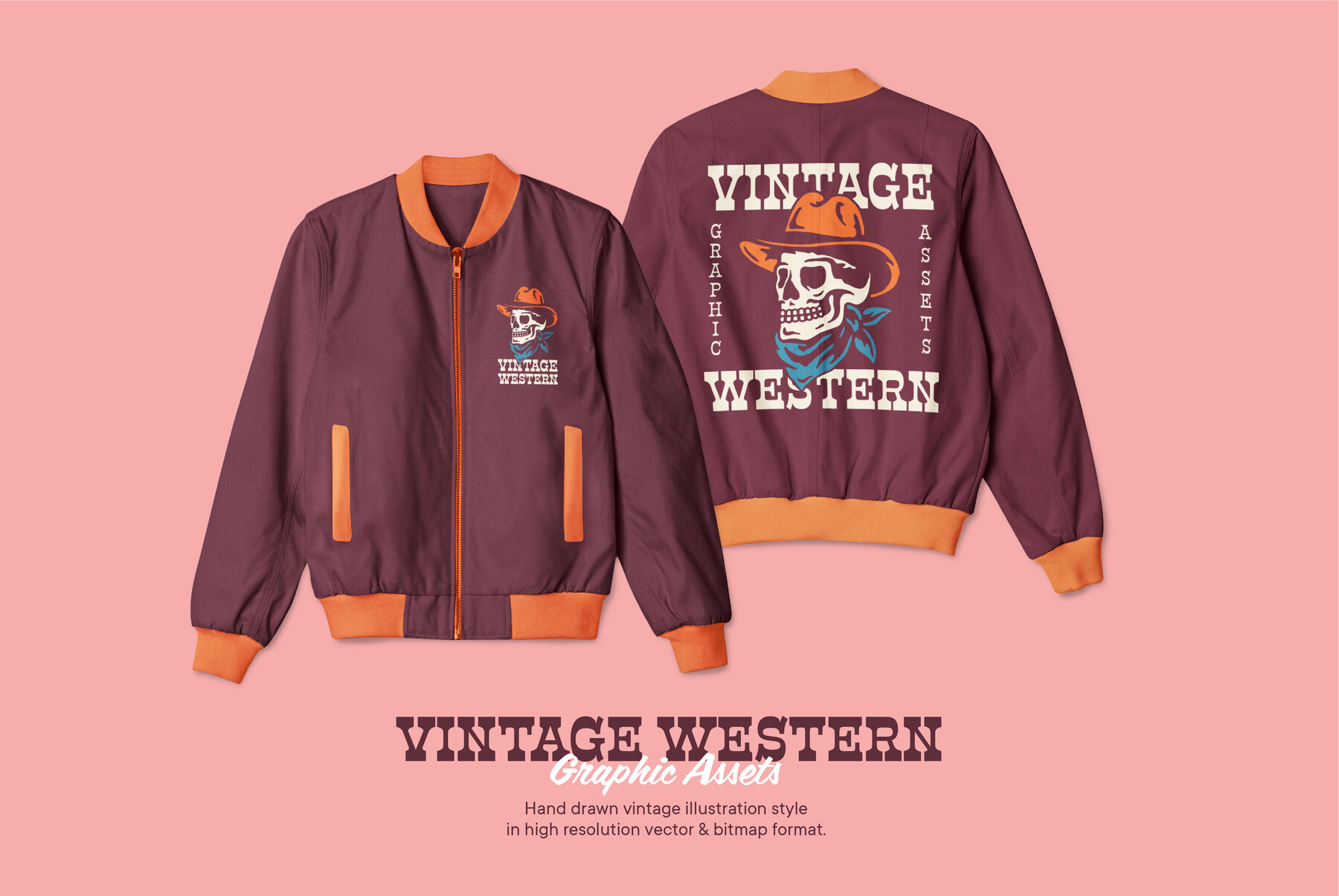 Western Graphics Designer Vintage Western Graphic Assets Illustrations - YouWorkForThem