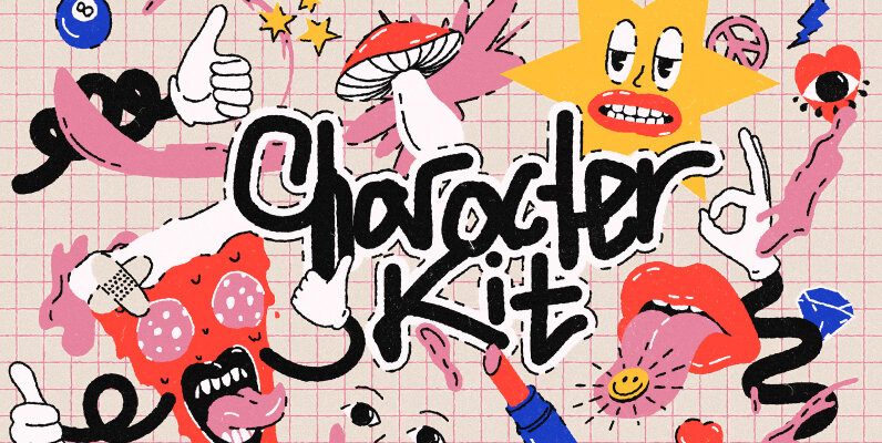 Vector Bold Doodle Characters Kit