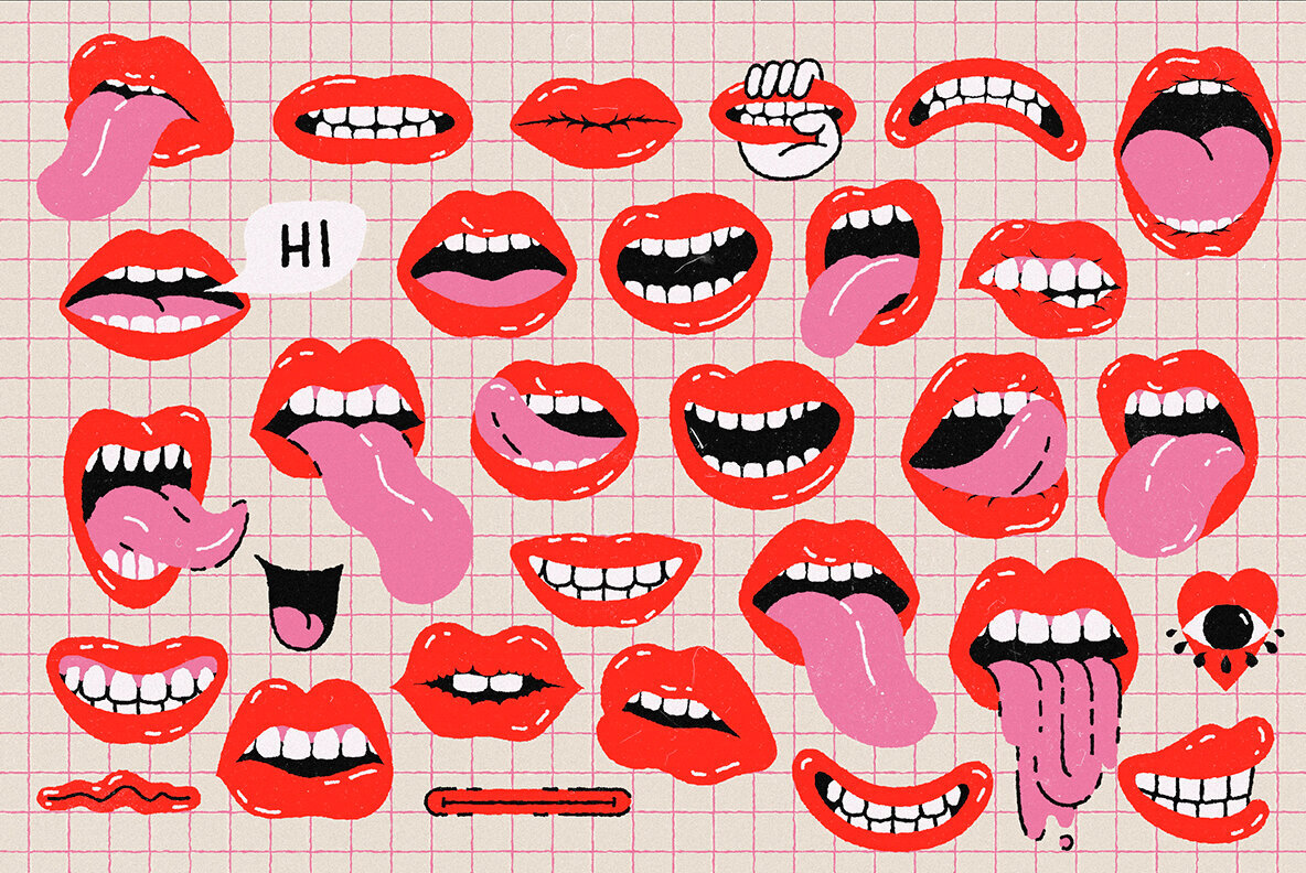 Vector Bold Doodle Characters Kit 3