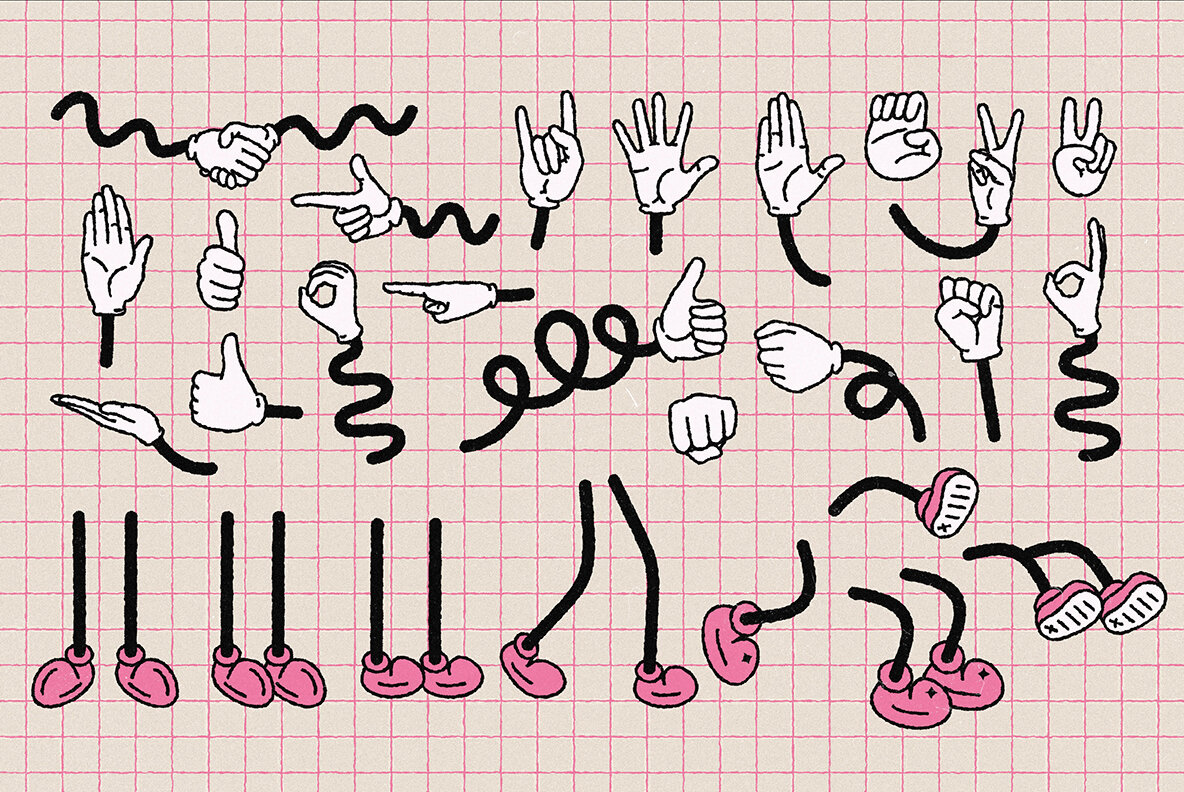 Vector Bold Doodle Characters Kit 4