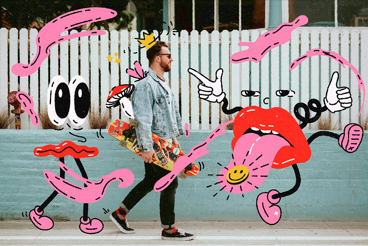 Vector Bold Doodle Characters Kit 7