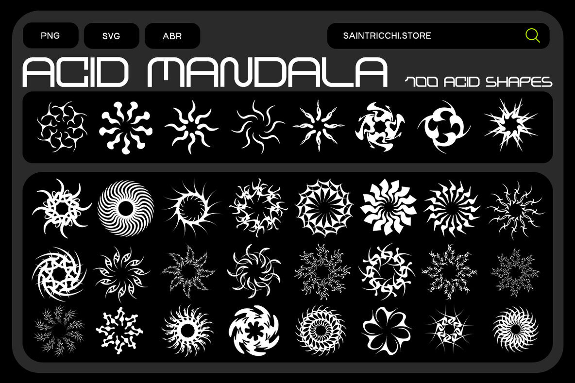Acid Mandala   vector shapes 1