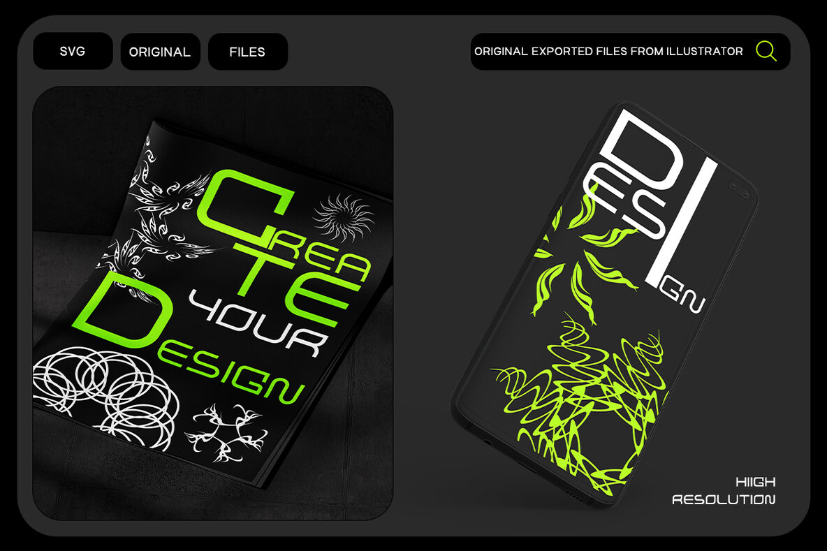 Acid Mandala   vector shapes 4