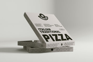 Open Pizza Box Mockup