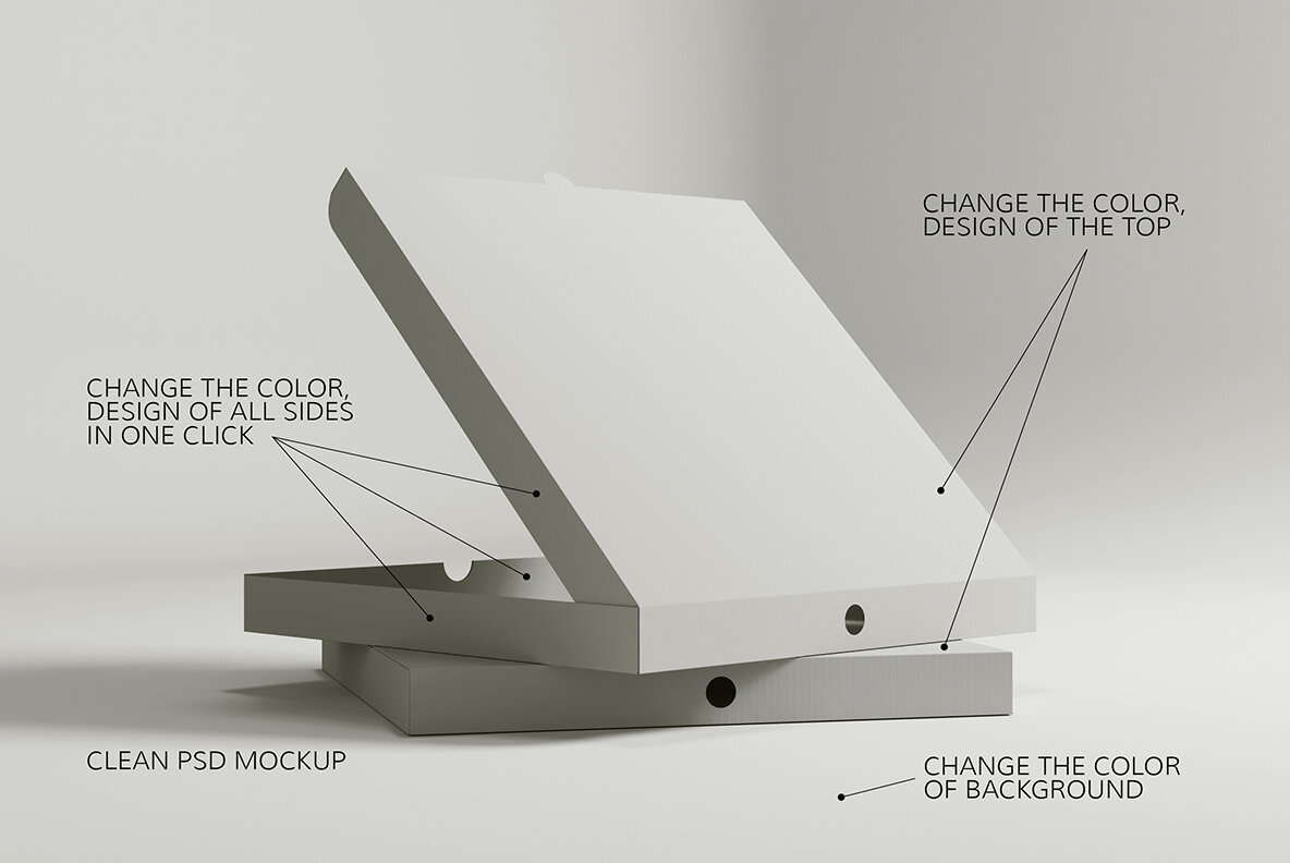 Open Pizza Box Mockup 4
