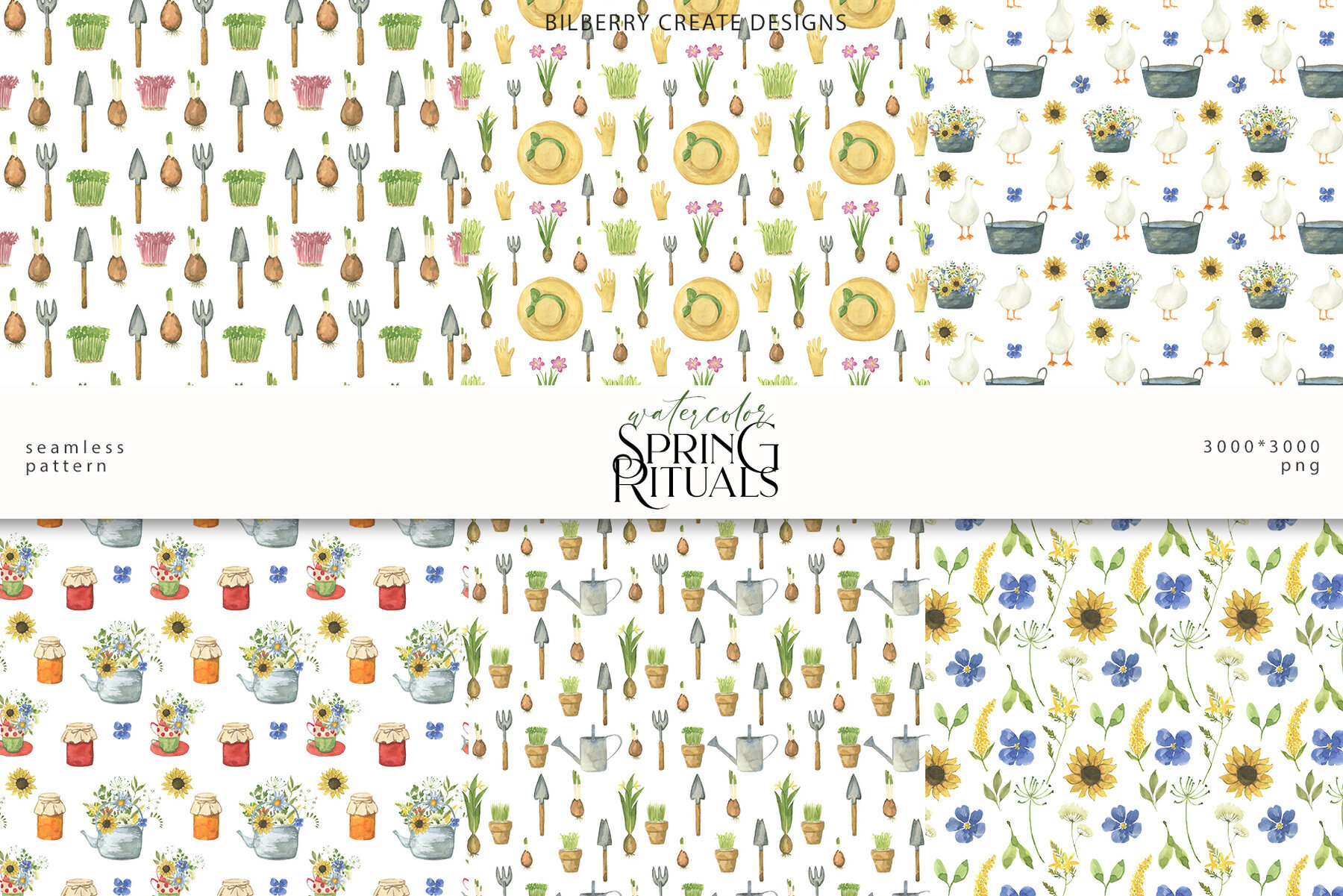 Watercolor Spring Rituals Stock Art 2