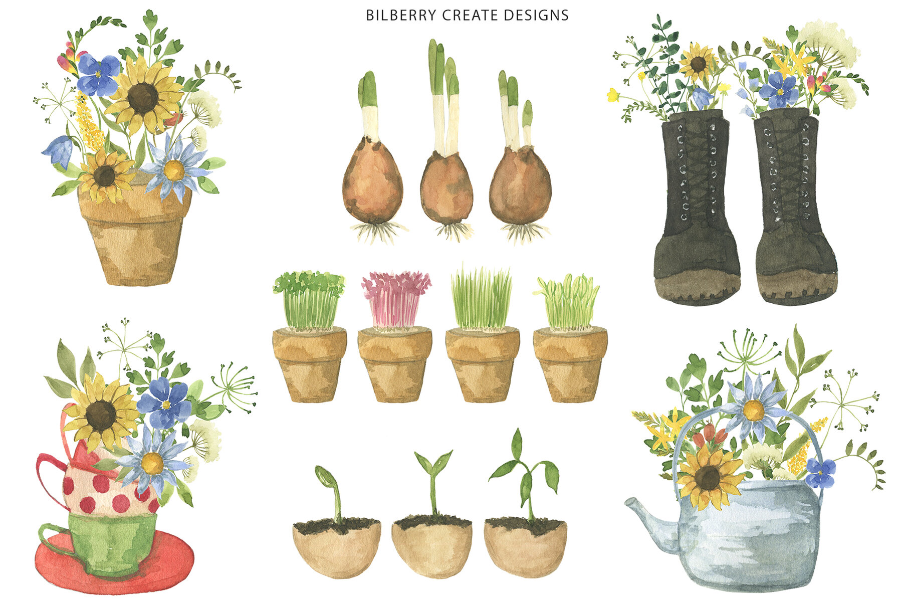 Watercolor Spring Rituals Stock Art 5