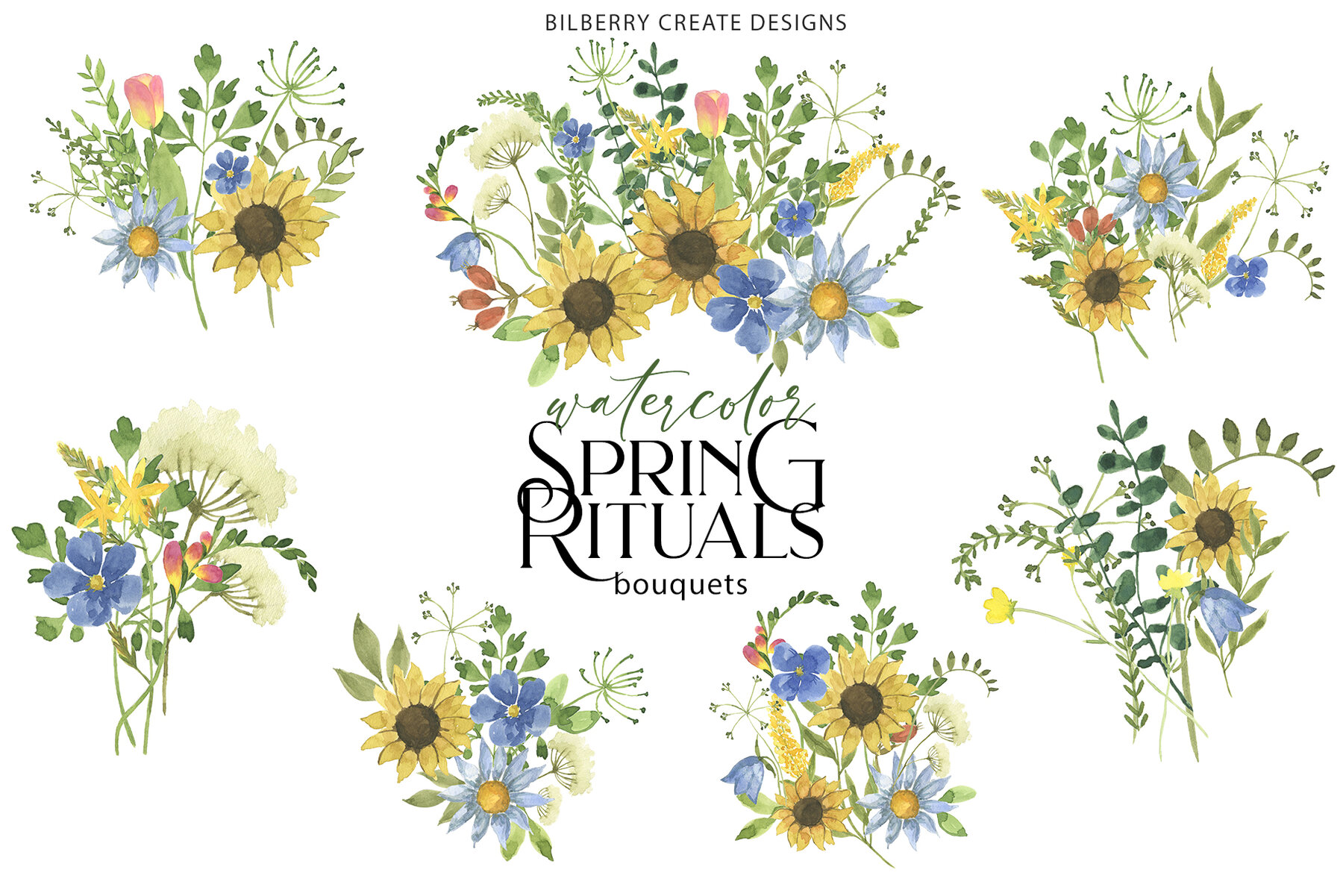 Watercolor Spring Rituals Stock Art 7