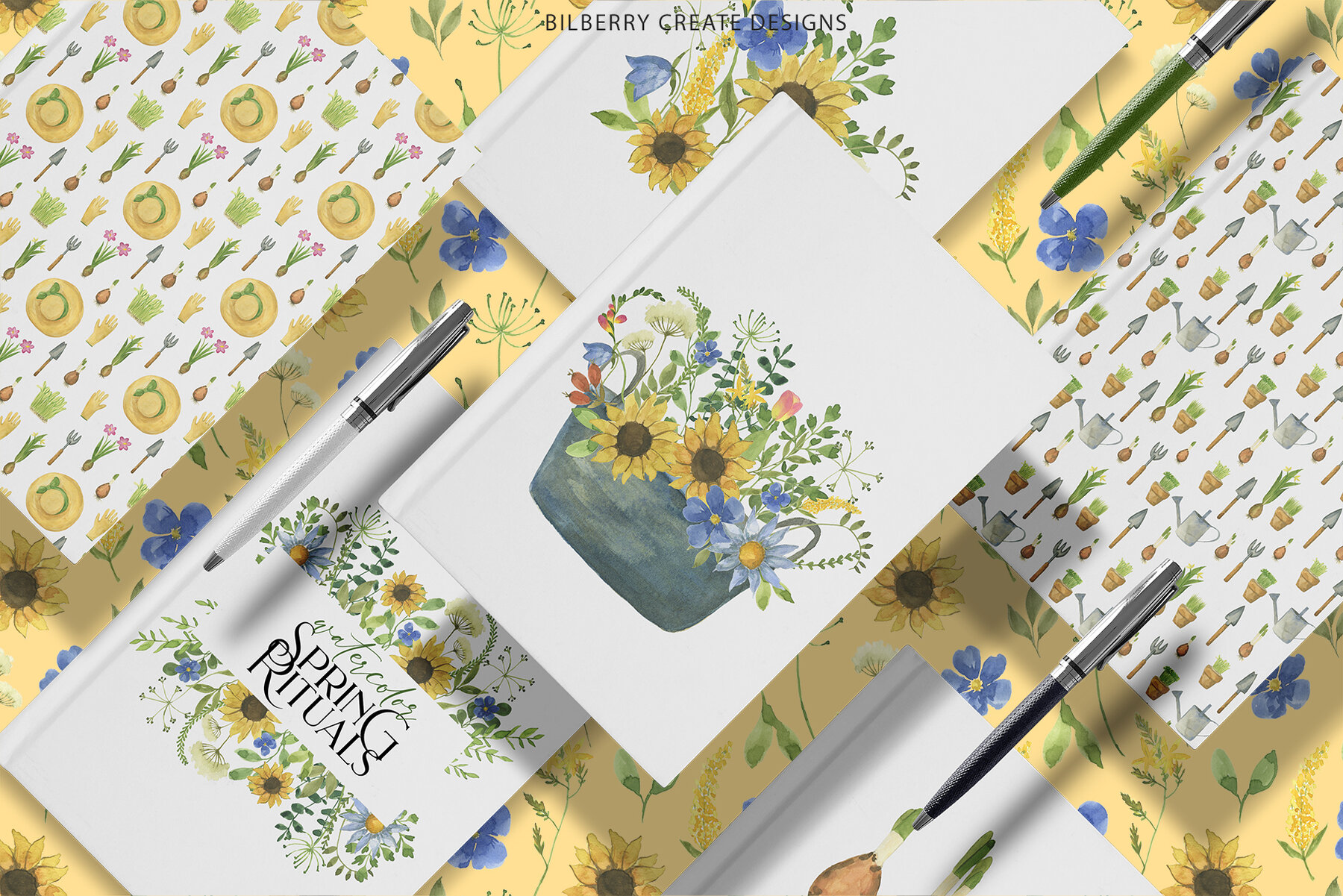 Watercolor Spring Rituals Stock Art 11