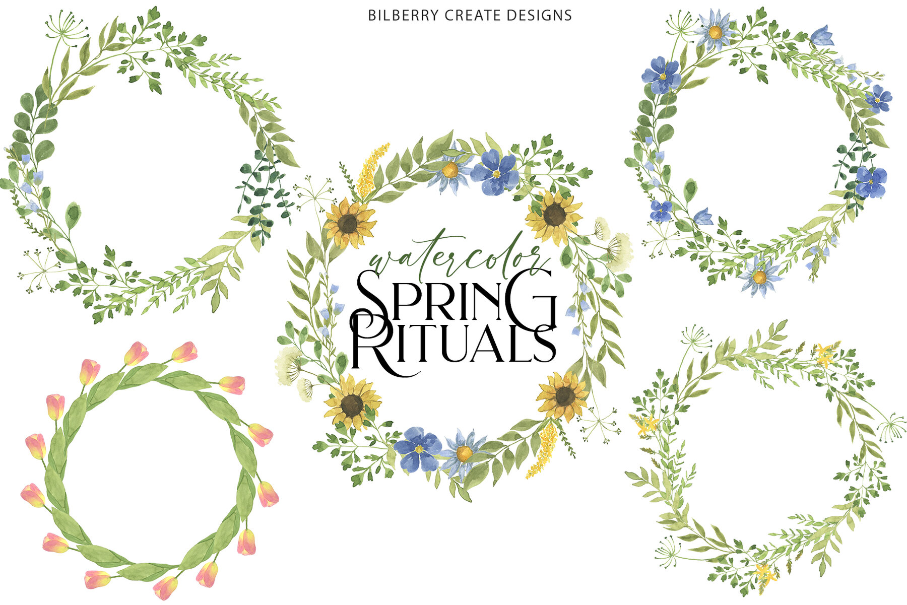 Watercolor Spring Rituals Stock Art 13