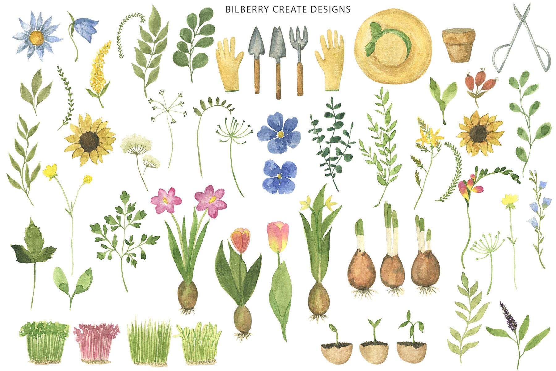 Watercolor Spring Rituals Stock Art 14