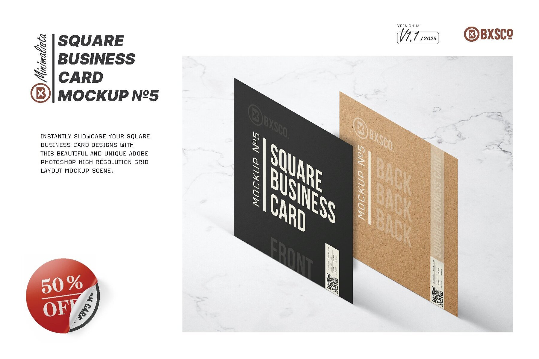Square Business Card Mockup No  5 3