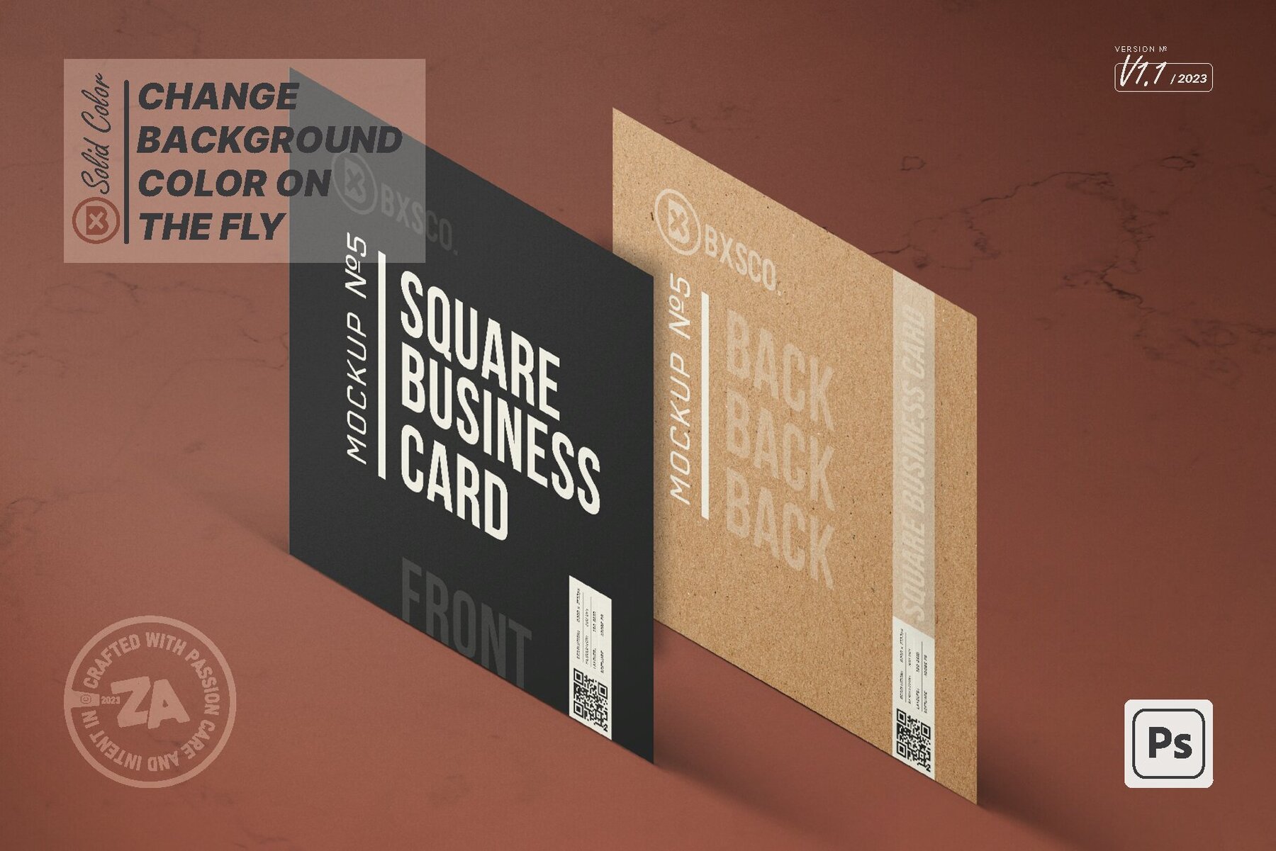 Square Business Card Mockup No  5 5