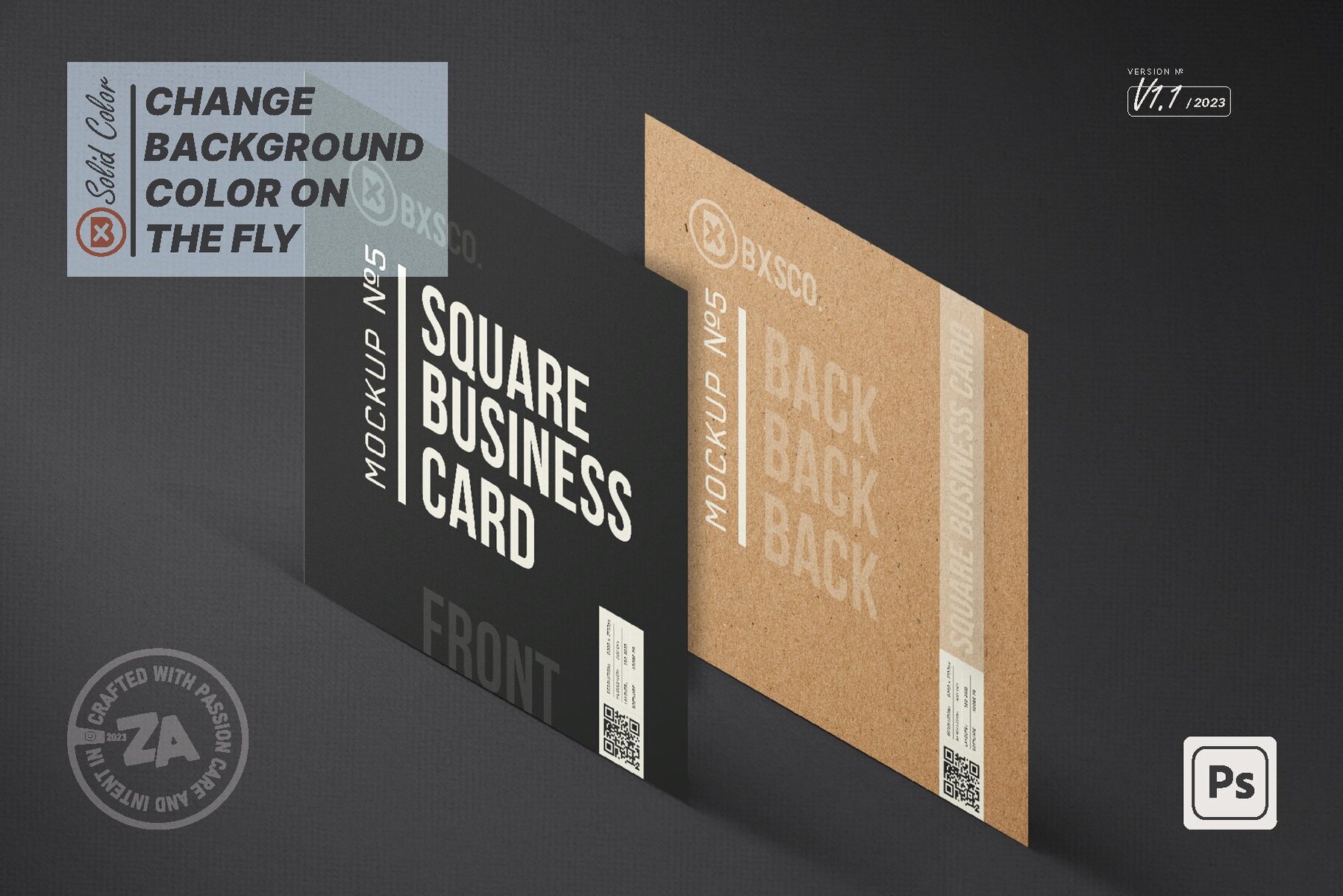 Square Business Card Mockup No  5 6