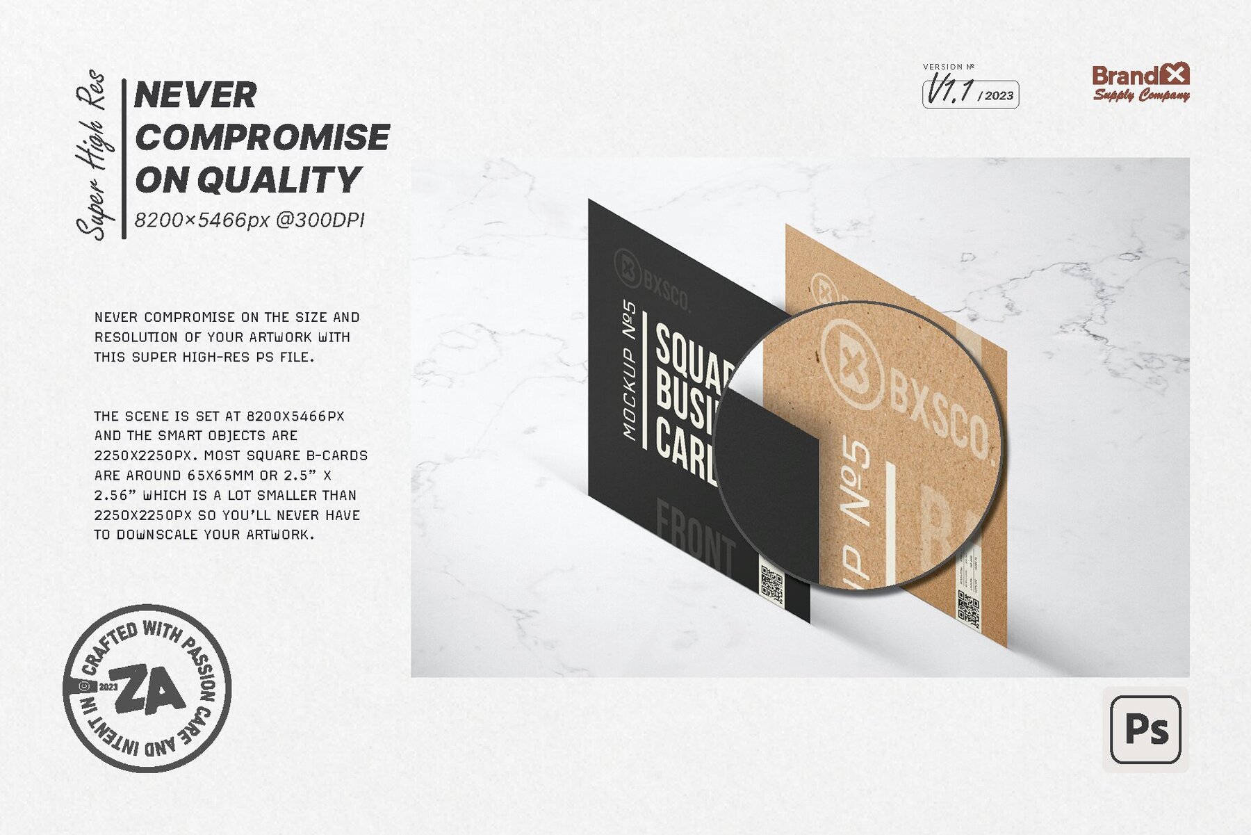 Square Business Card Mockup No  5 8