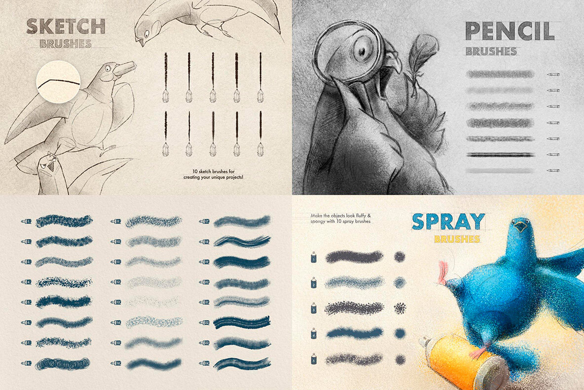 Photoshop Brushes Bundle 16