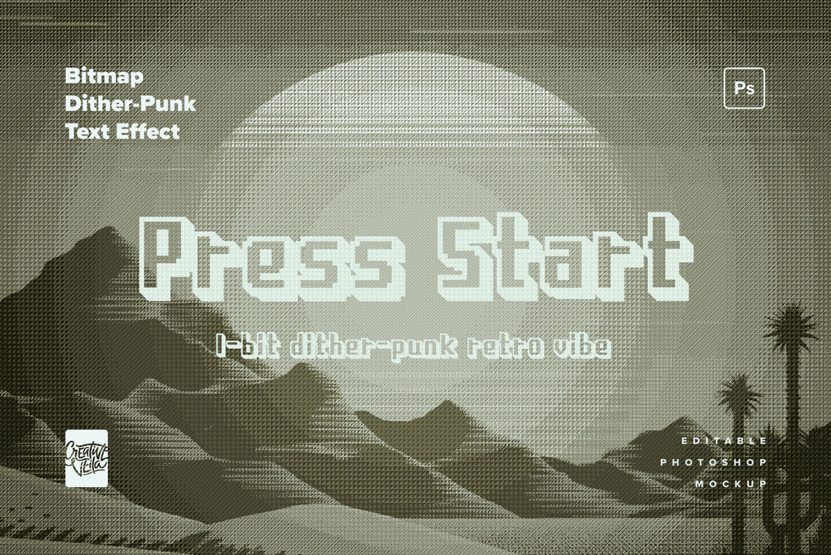 Bitmap Dither Text Effect Set 3