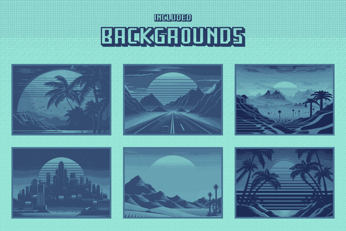 Bitmap Dither Text Effect Set 4