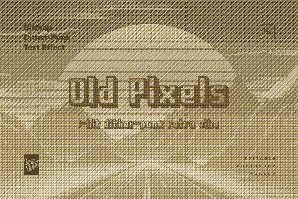 Bitmap Dither Text Effect Set 5