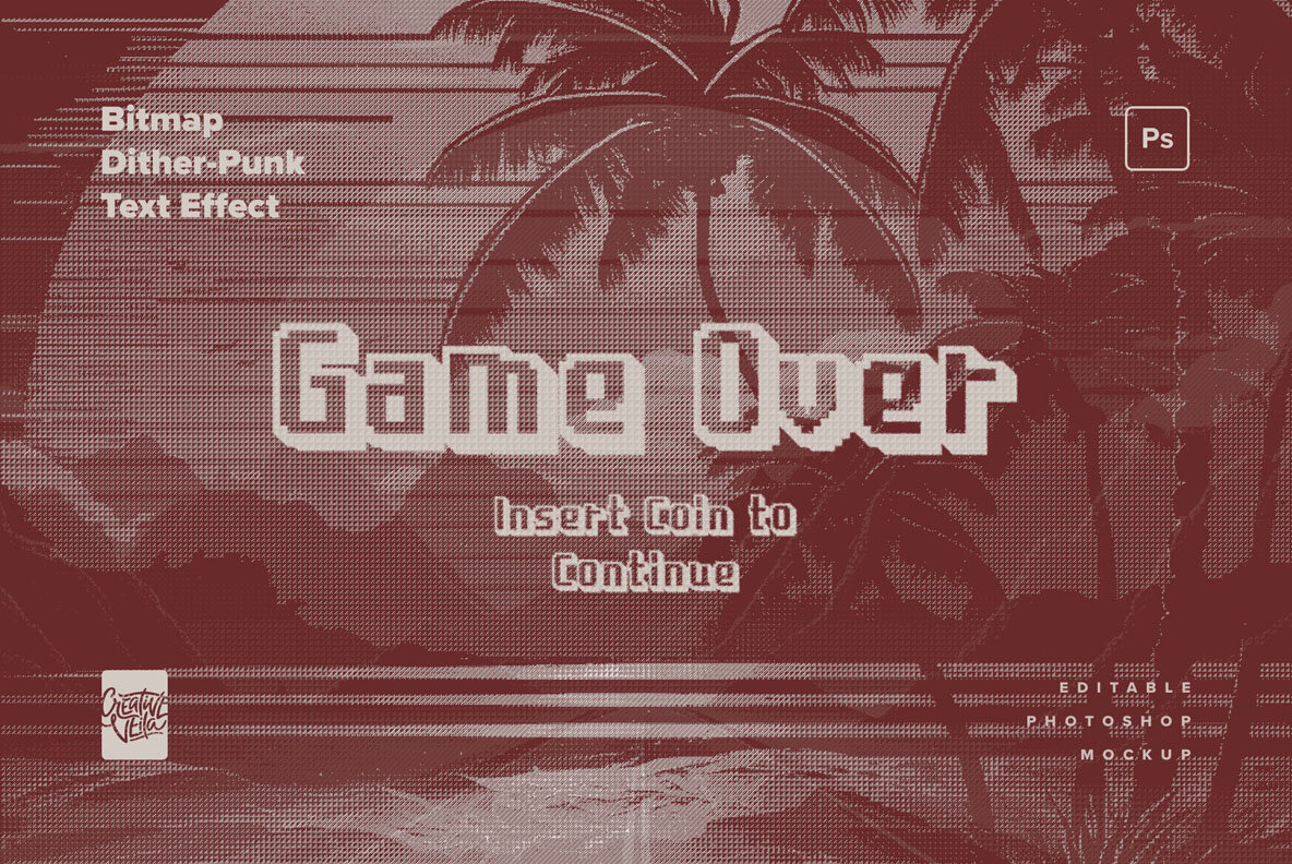 Bitmap Dither Text Effect Set 7