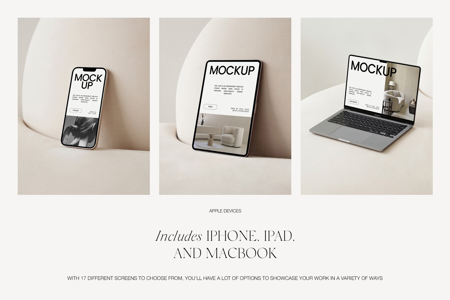 Apple Digital Devices Mockups Macbook Iphone Ipad for Photoshop 3