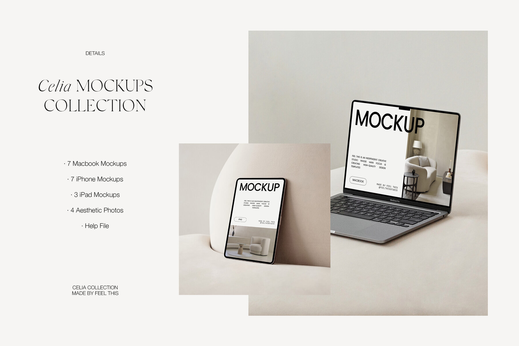 Apple Digital Devices Mockups Macbook Iphone Ipad for Photoshop 7