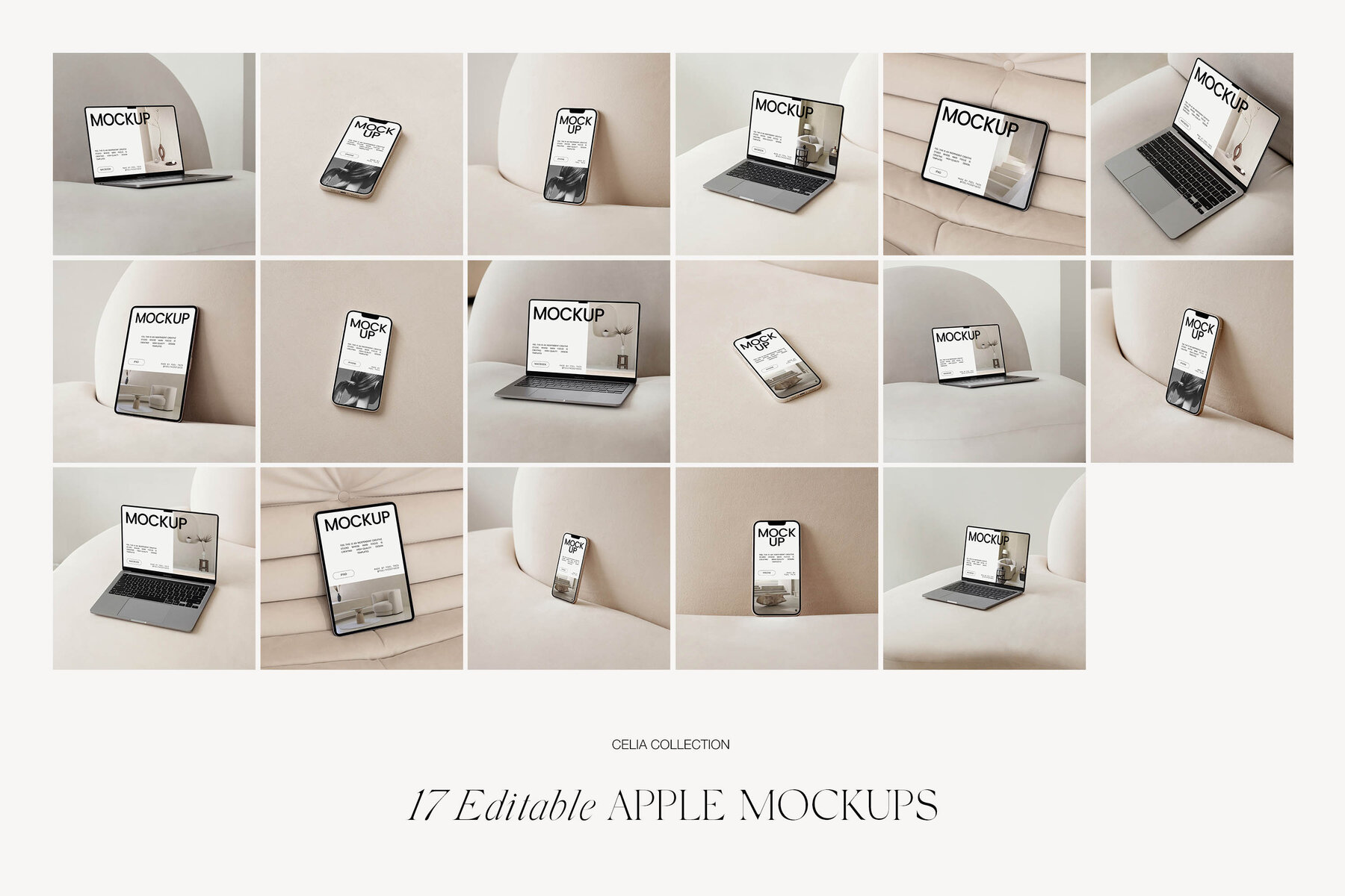 Apple Digital Devices Mockups Macbook Iphone Ipad for Photoshop 9