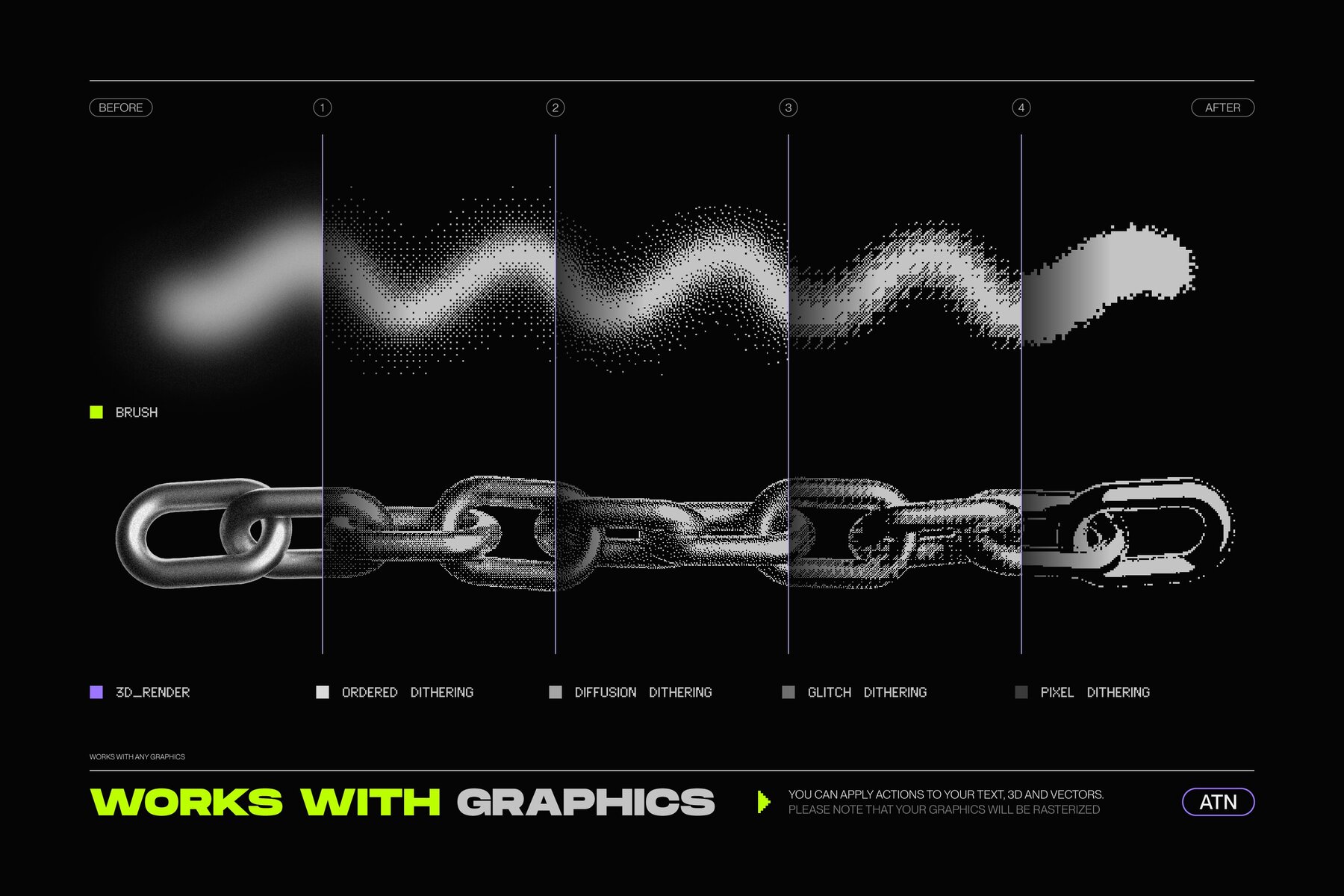 Bitmap LAB     one click pixel halftone Photoshop action 8