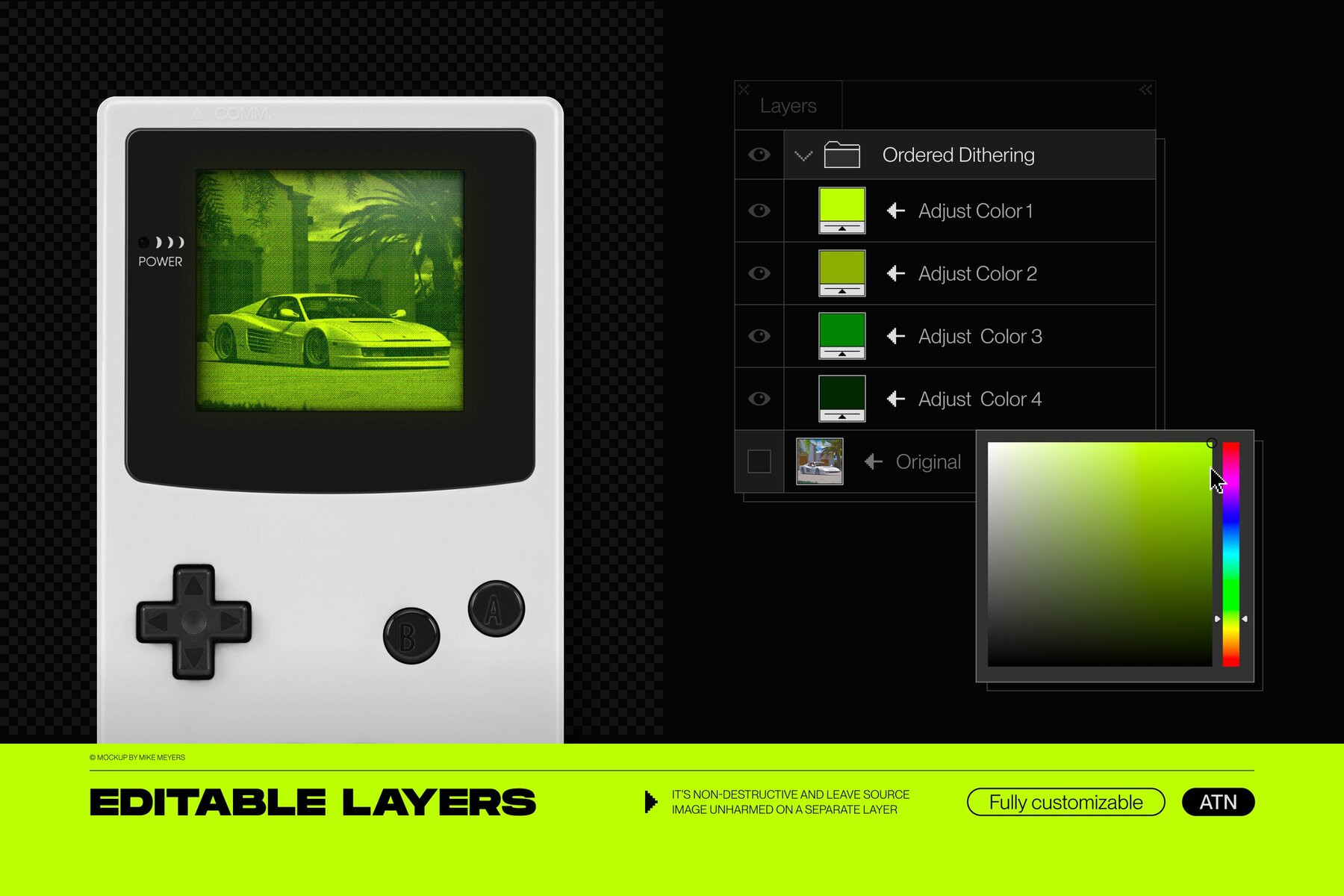 Bitmap LAB     one click pixel halftone Photoshop action 11