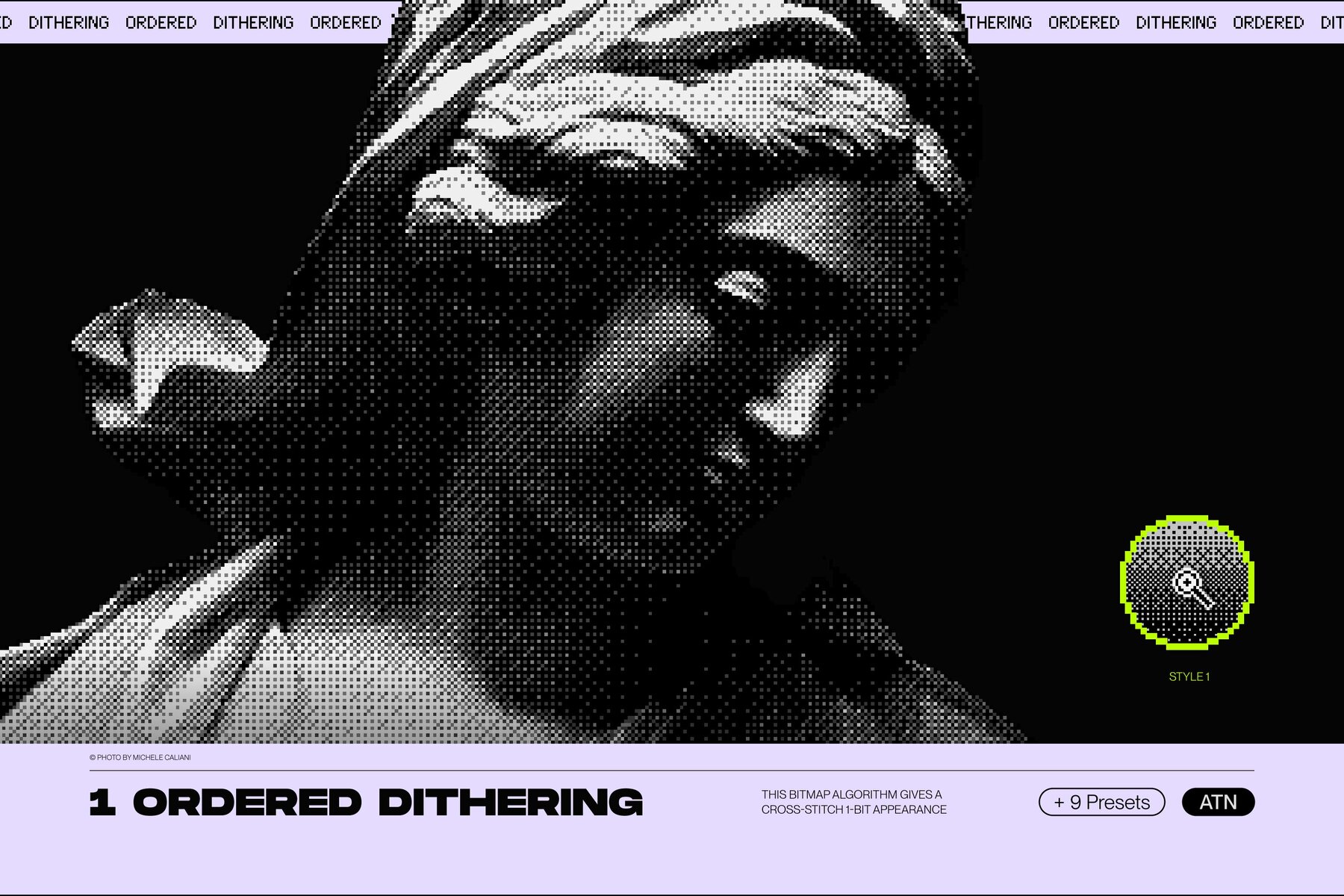 Bitmap LAB     one click pixel halftone Photoshop action 12